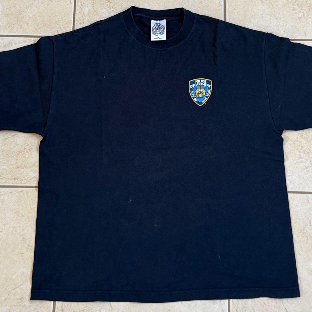 NYPD T-SHIRT Mens‎ Size XL Navy Blue Short Sleeve Crew Neck Officially Licensed